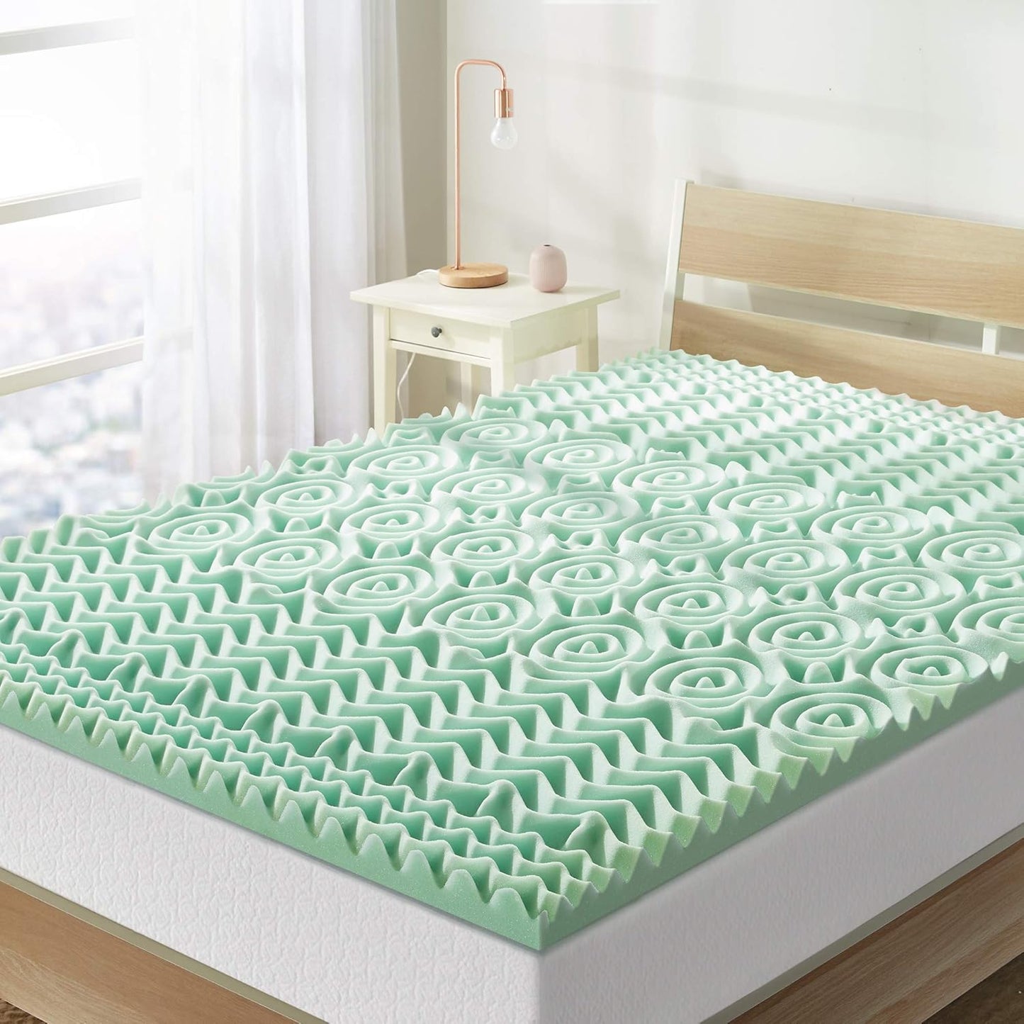 Mellow 1.5 Inch 5-Zone Memory Foam Mattress Topper for Comfort