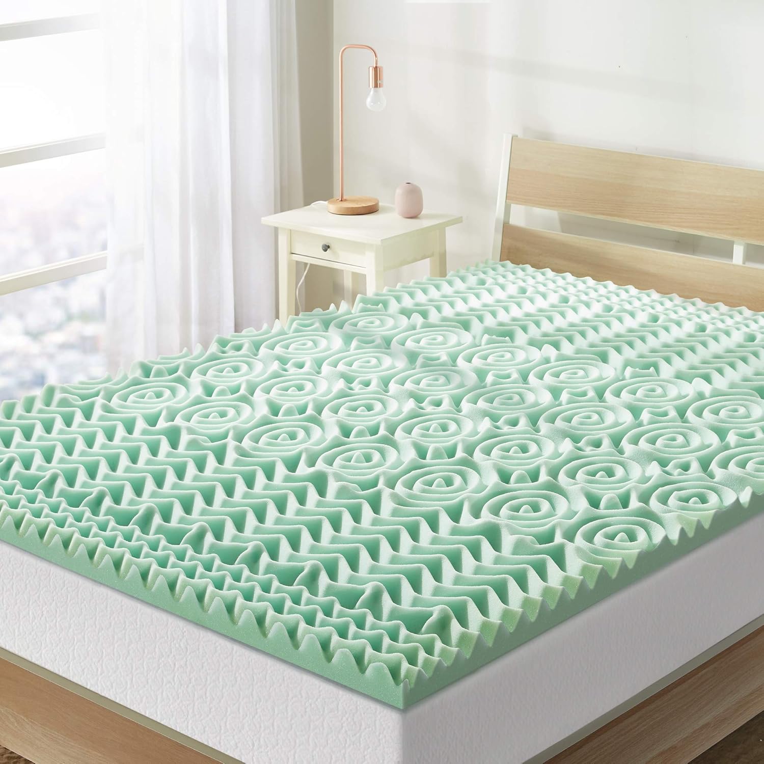 Mellow 1.5 Inch 5-Zone Memory Foam Mattress Topper for Comfort
