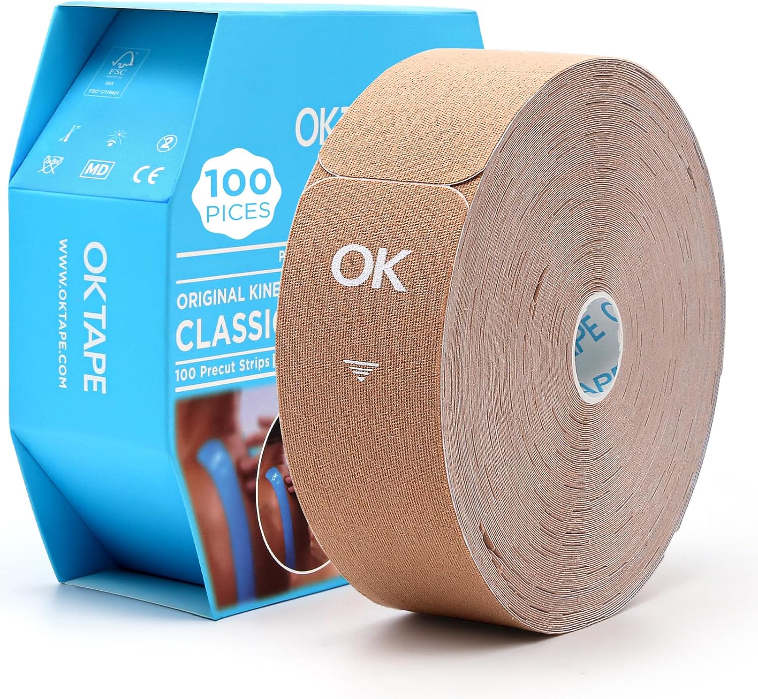 OK TAPE Kinesiology Tape Pre Cut Strips for Athletic Support