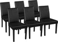 Faux Leather Dining Chairs Set of 6 - Modern Padded Seats