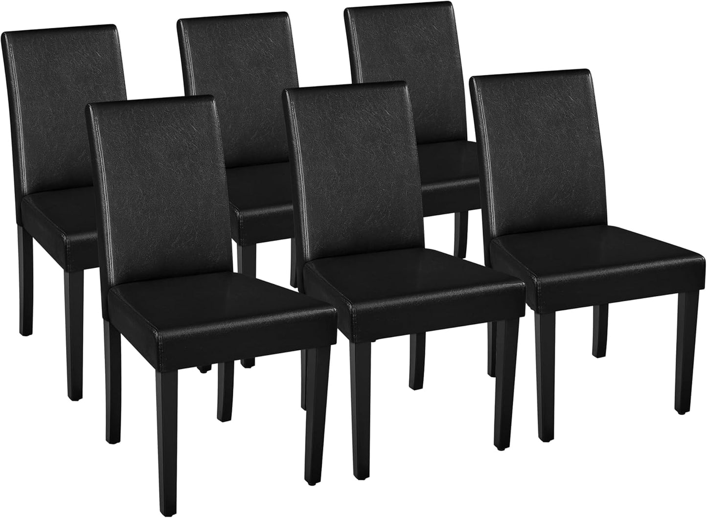 Yaheetech Dining Chairs Set of 6 Modern Faux Leather Design