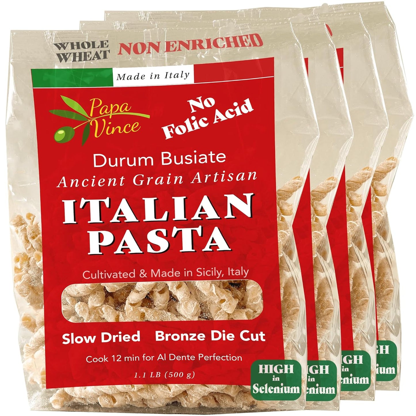 Whole Wheat Pasta from Ancient Grains - Non Enriched & Al Dente