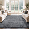 Fluffy Rug Shaggy Area Rug, Dark Grey 8x10 for Living Room