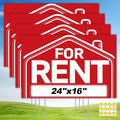 For Rent Sign with H-Stake - 4-Pack Extra Large 24x16 in Yard Kit
