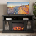 Rustic Grey 58 in TV Stand with 23 in Electric Fireplace
