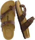 CUSHIONAIRE Women's Luna Cork Footbed Sandal in White - Cushioned Slip