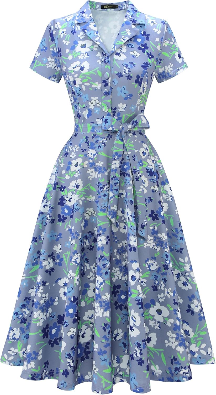 Wedtrend Women's Vintage Tea Dress for Cocktail and Casual Wear