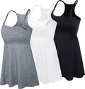 SUIEK 3 Pack Maternity Nursing Tank Tops with Bralette - Cotton