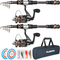 PLUSINNO Telescopic Fishing Rod and Reel Combo - Full Kit for Novices