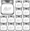 12PCS Wide Mouth Mason Jars 16oz with Airtight Lids - Versatile Food