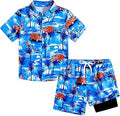 UNICOMIDEA Boys Hawaiian Outfits Tropical Print 2 Piece Set