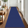 EARTHALL Woven Runner Rug 2x8 Ft Royal Blue/Navy - Durable Hallway
