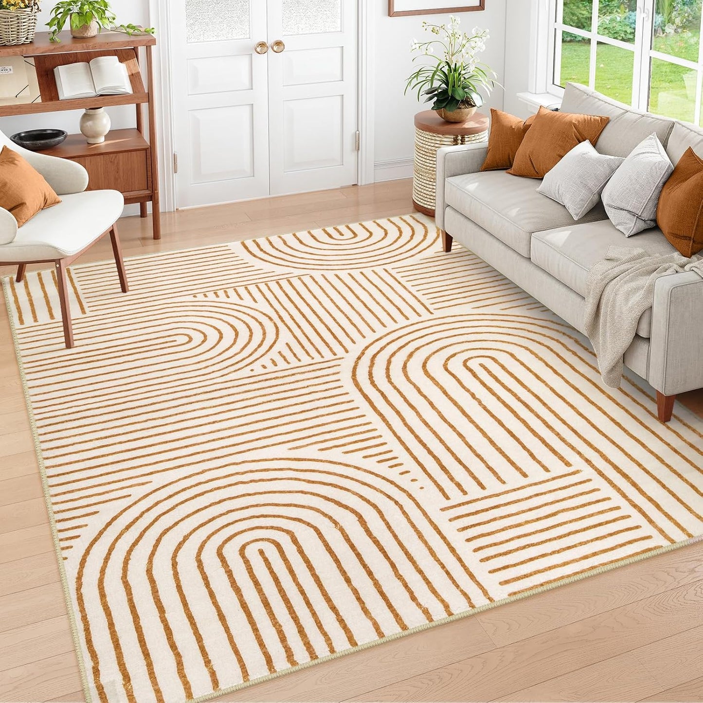 Lahome Abstract Washable Area Rug 6x9 for Living Room and More
