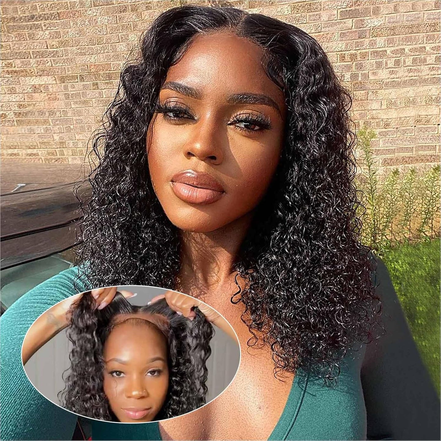 Curly Bob Wig Human Hair 5x5 HD Lace Closure for Black Women