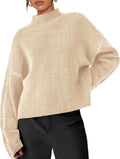 Women's Chunky Knit Mock Neck Sweater - Oversized Cozy Pullover
