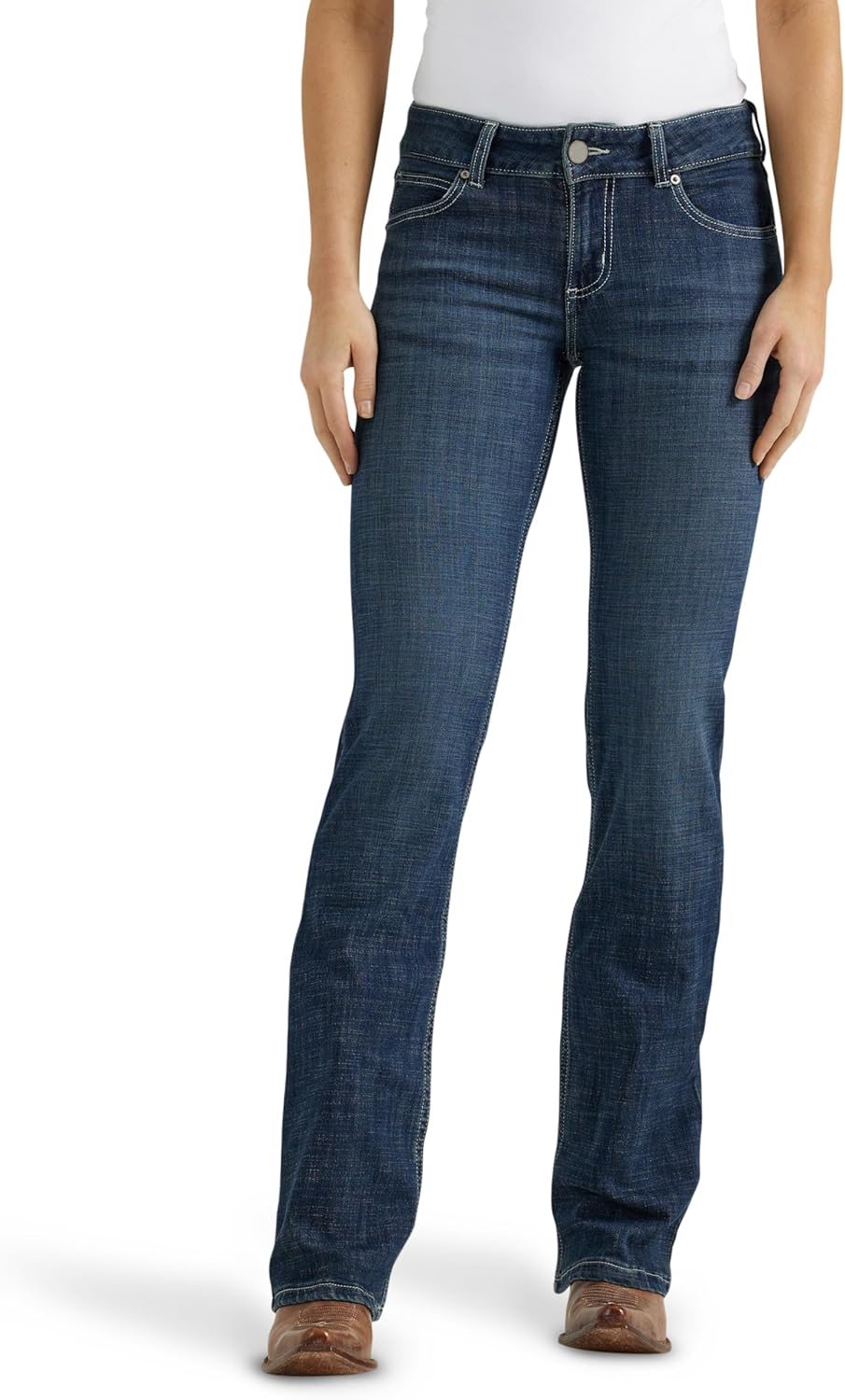Wrangler Women's Mid Rise Stretch Boot Cut Jean for Comfort