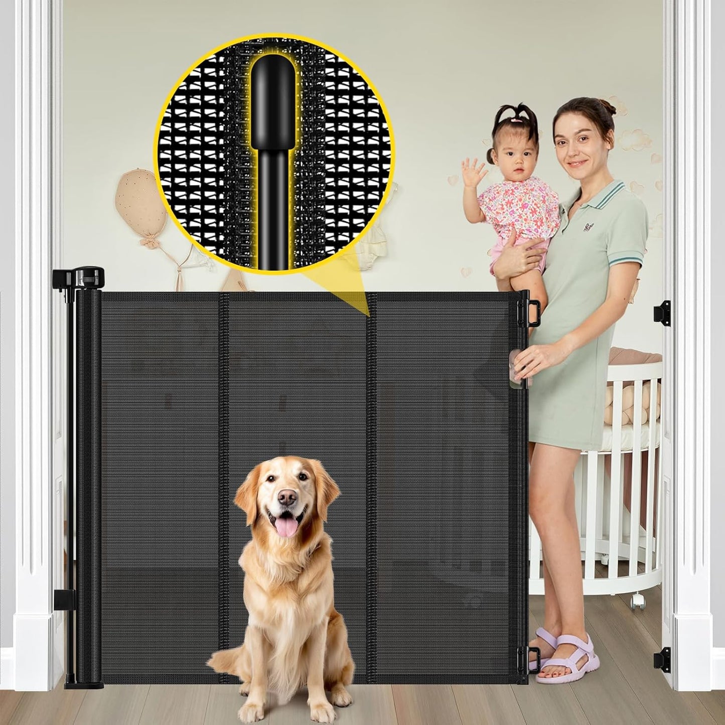 Extra Tall Retractable Gate: Secures Wide Openings