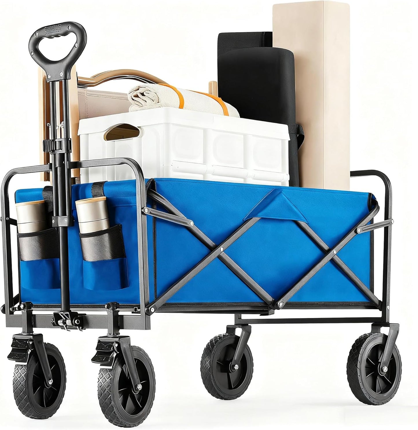 OLIXIS Heavy Duty Foldable Wagon Cart for All-Terrain Use