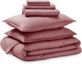 Queen Bed-In-A-Bag 7 Piece Comforter & Sheet Set - Heathered Rosewood