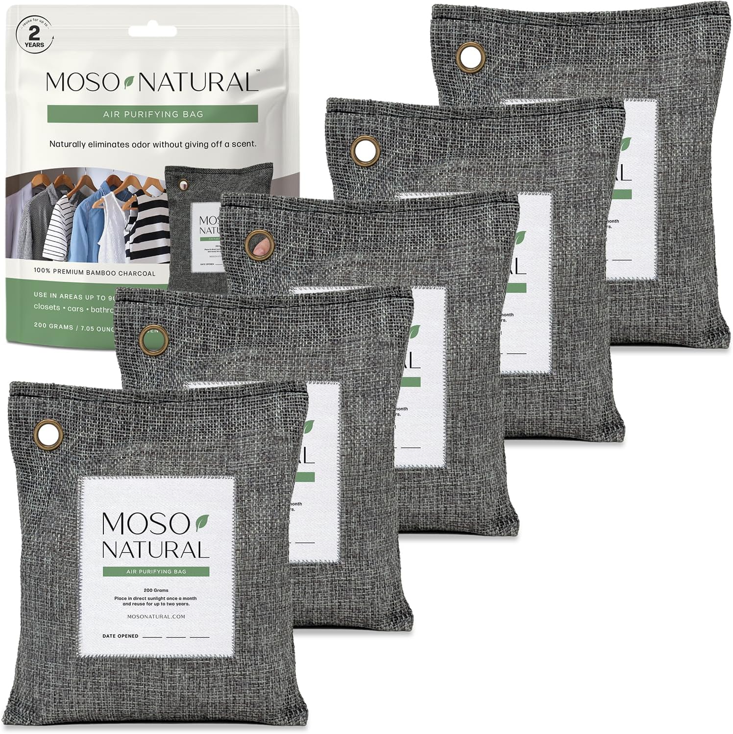 Moso Natural Air Purifying Bag 200g - Effective Odor Absorber