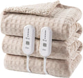 Dowin Electric Blanket King Size - Waffle Heated Blanket with Dual
