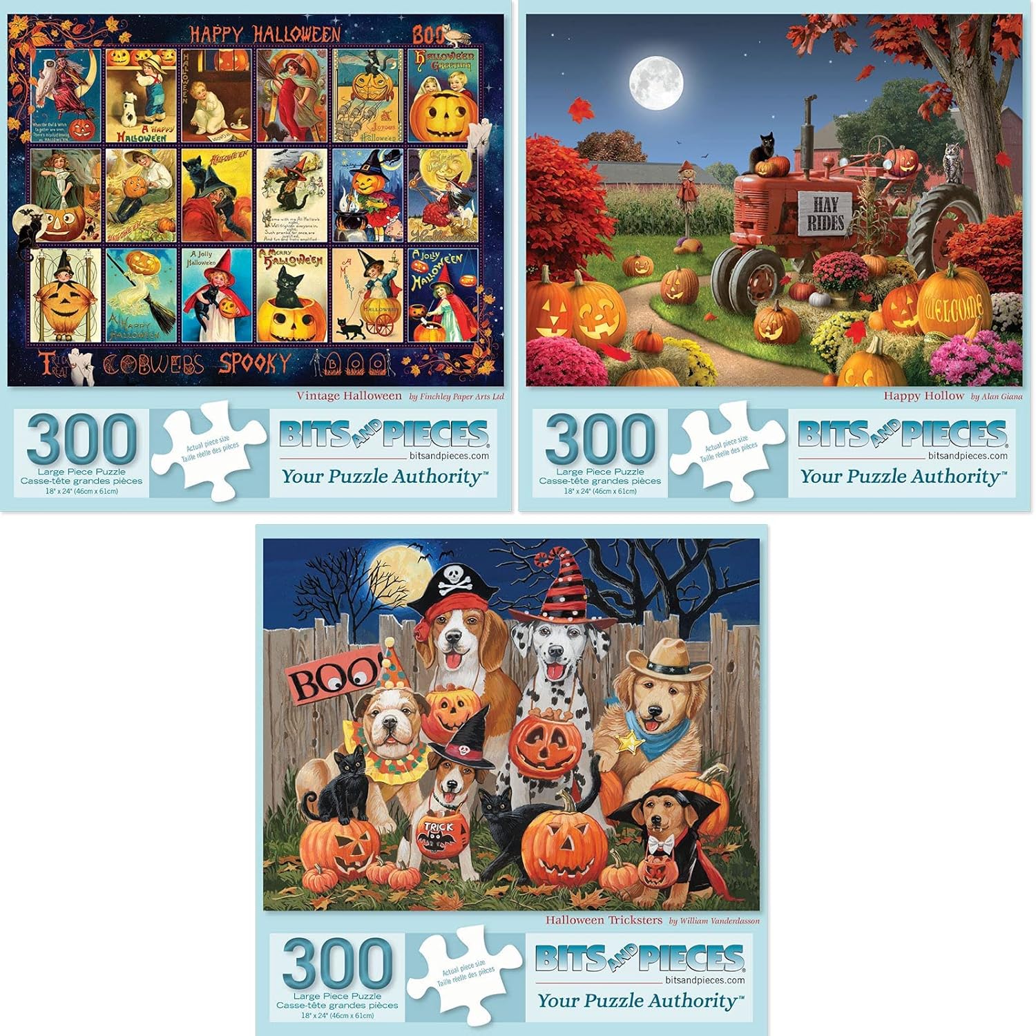 Bits and Pieces Value Set of 3 Large Piece Jigsaw Puzzles