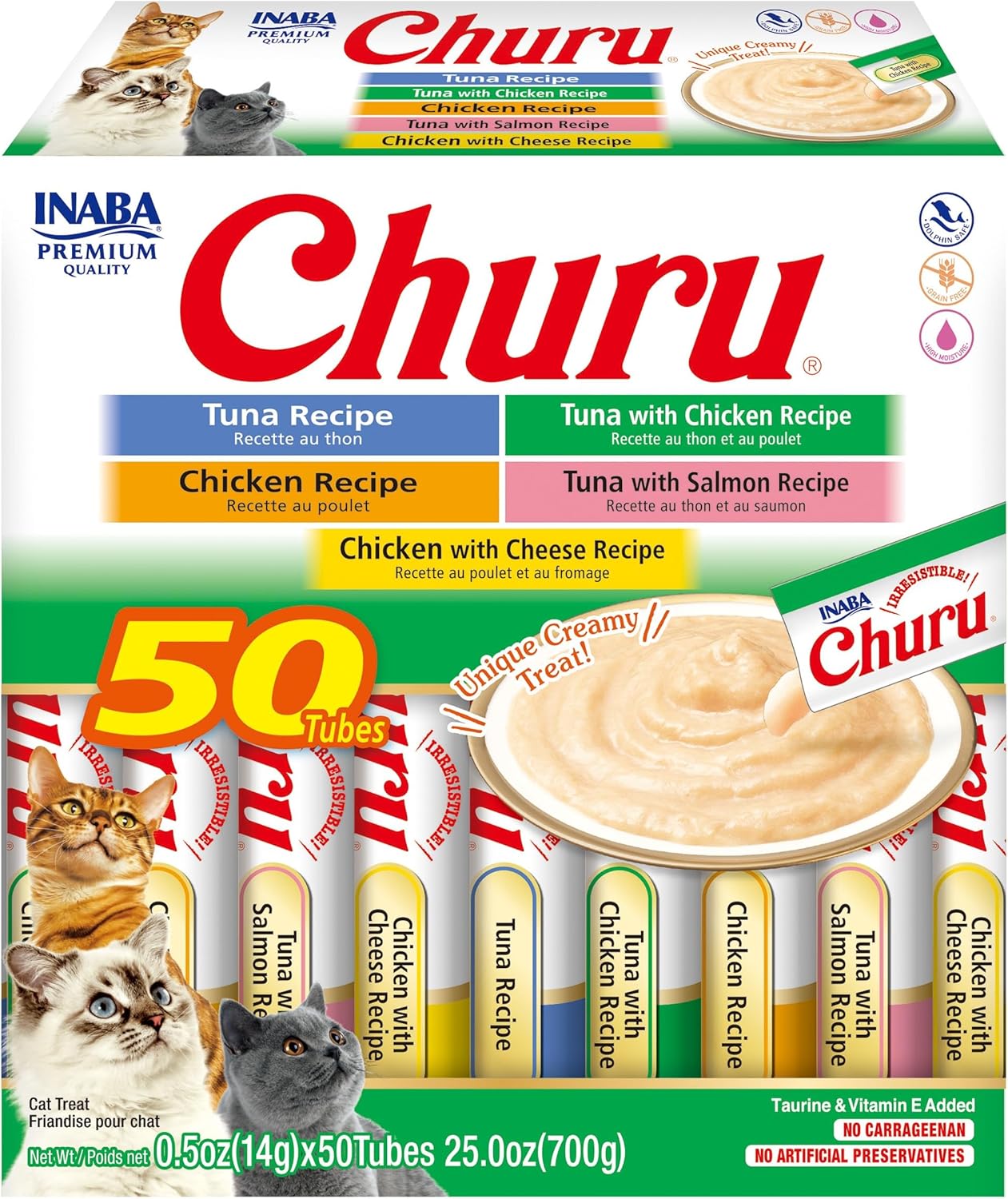 INABA Churu Cat Treats - Grain-Free Creamy Puree Variety Pack