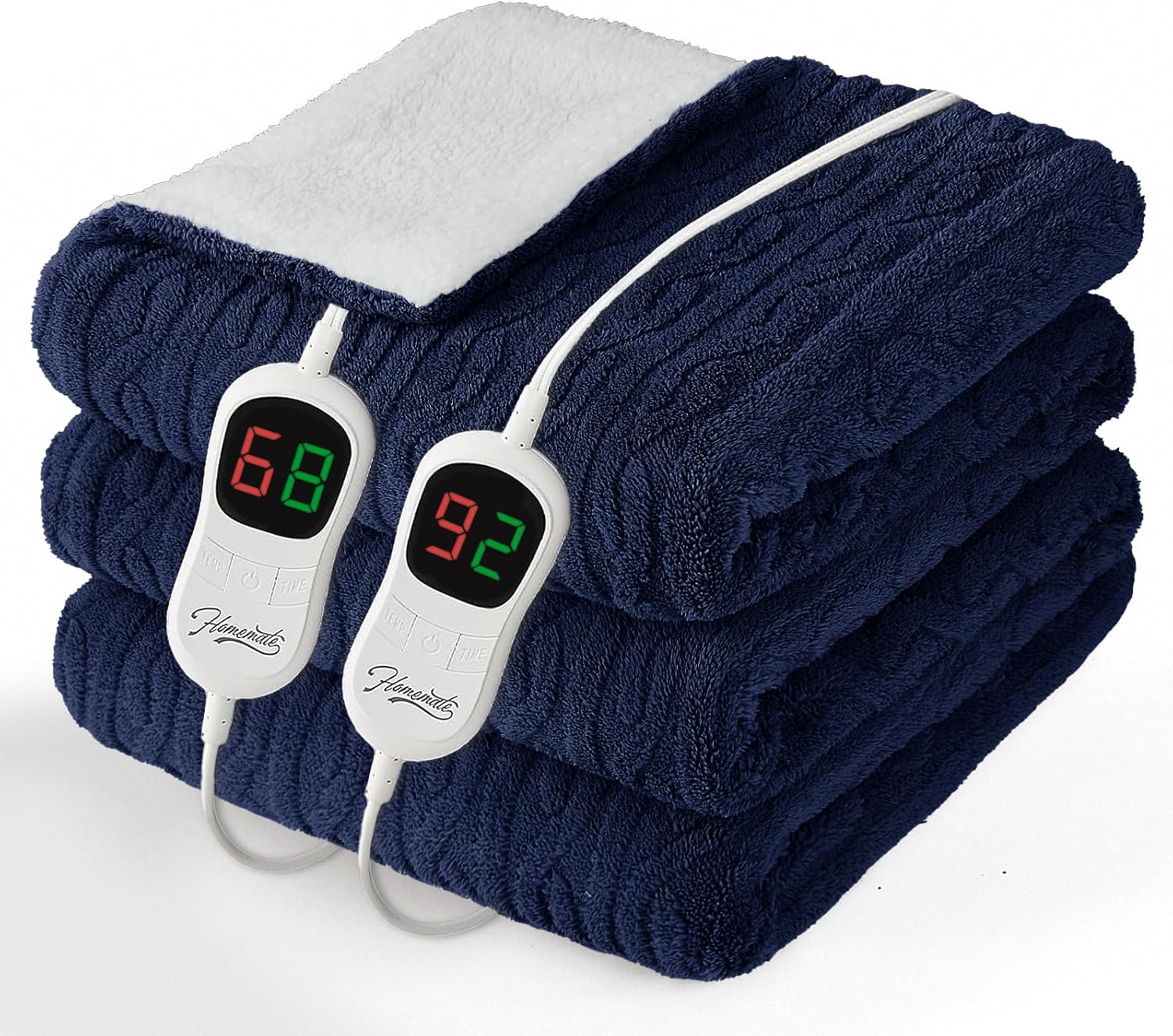 Homemate Electric Heated Blanket King - Ultra Soft Warm Flannel