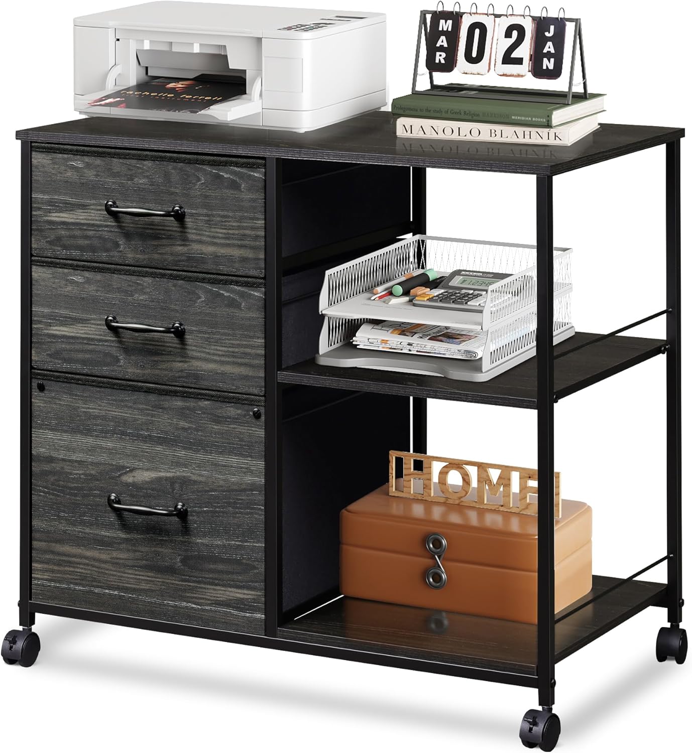 DEVAISE Mobile File Cabinet & Printer Stand