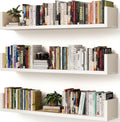 Wall Bookshelf Set of 3 36in U Shaped Floating Shelves - Deep Storage