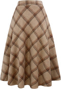 Plaid Wool Skirt A-Line Maxi - Warm Tartan Pleated Skirt IDEALSANXUN