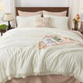 Boho Tassel Comforter Set 3-Piece Ivory - Lightweight All-Season