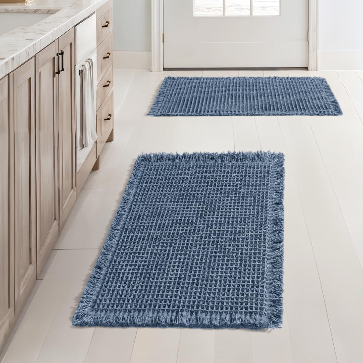 MIULEE Set of 2 Waffle Bathroom Rugs for Comfort and Style