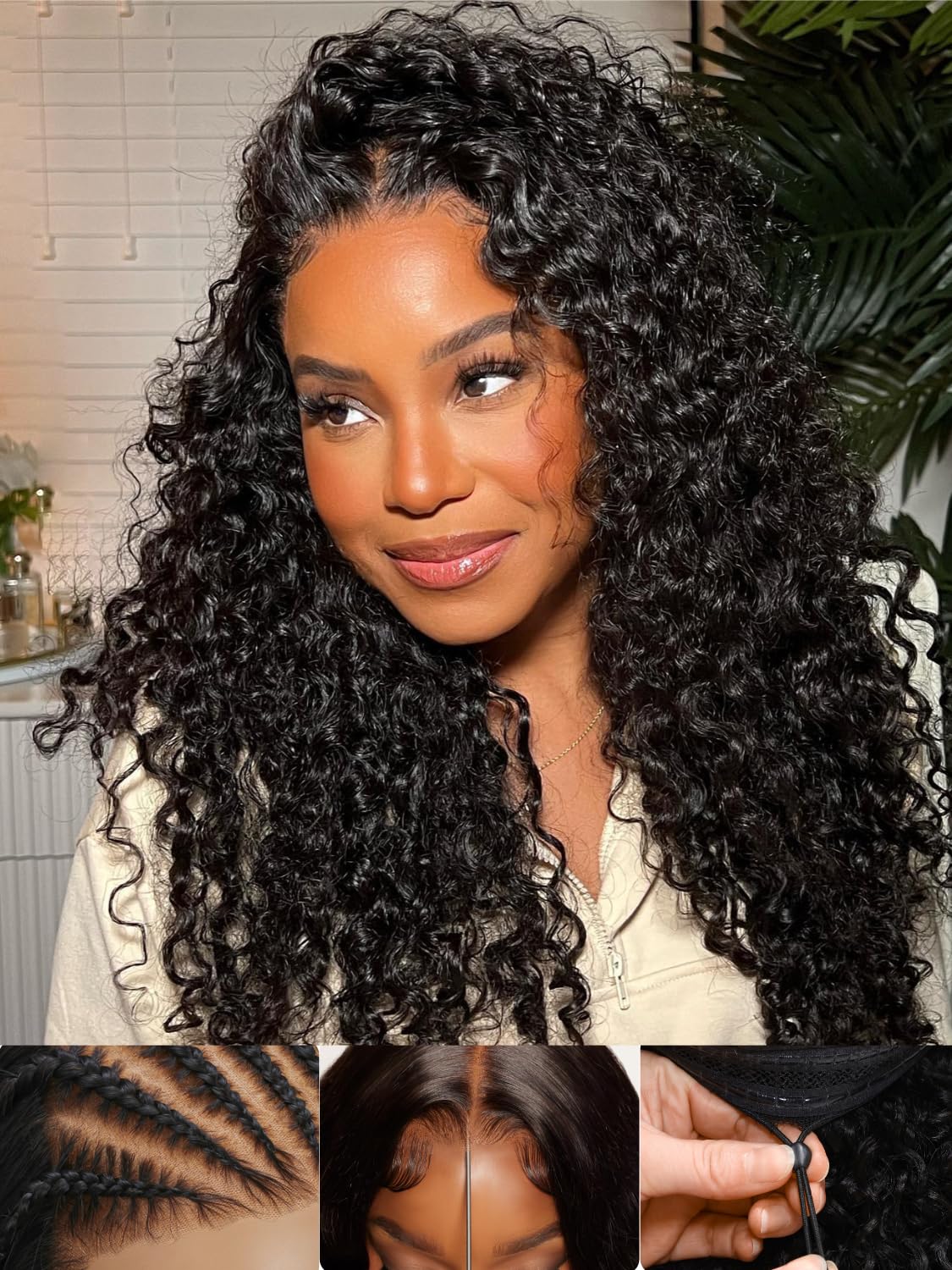 4C Kinky Edges Water Wave Human Hair Wigs for Effortless Style