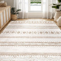 6x9 Area Rug Washable Moroccan Geometric Low Pile Rug - Soft, Non-Slip