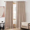 RYB HOME Velvet Curtains 108 in Length - Plush Room Darkening Drapes
