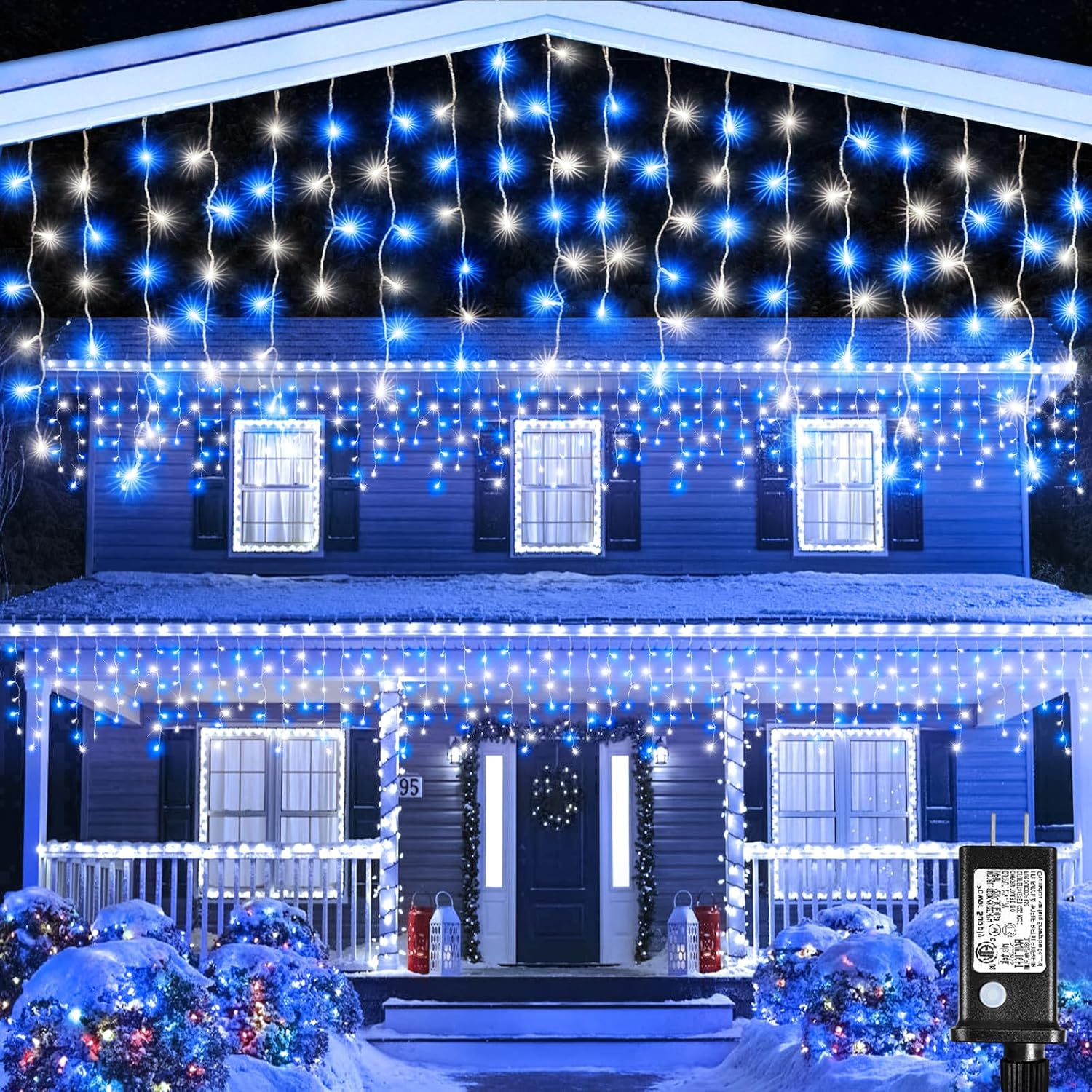 66FT 640 LED Icicle Lights for Outdoor Holiday Decorations