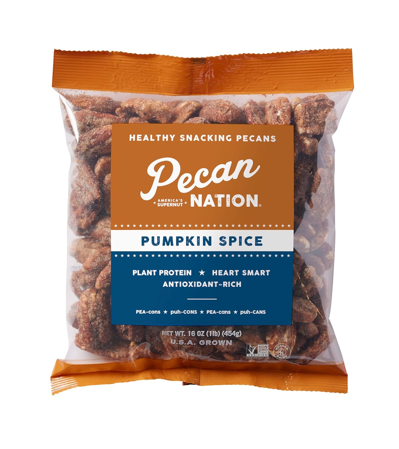 Pumpkin Spice Roasted Pecan Halves - Healthy Nut Snack 16 oz
