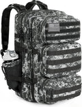 Military Tactical Backpack 50L for Men - Black Digital Camo Durable