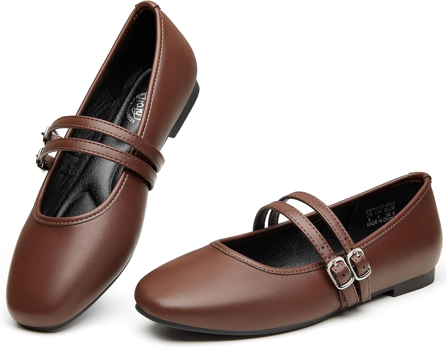 Trary Mary Jane Shoes Women Comfortable Square Toe Flats