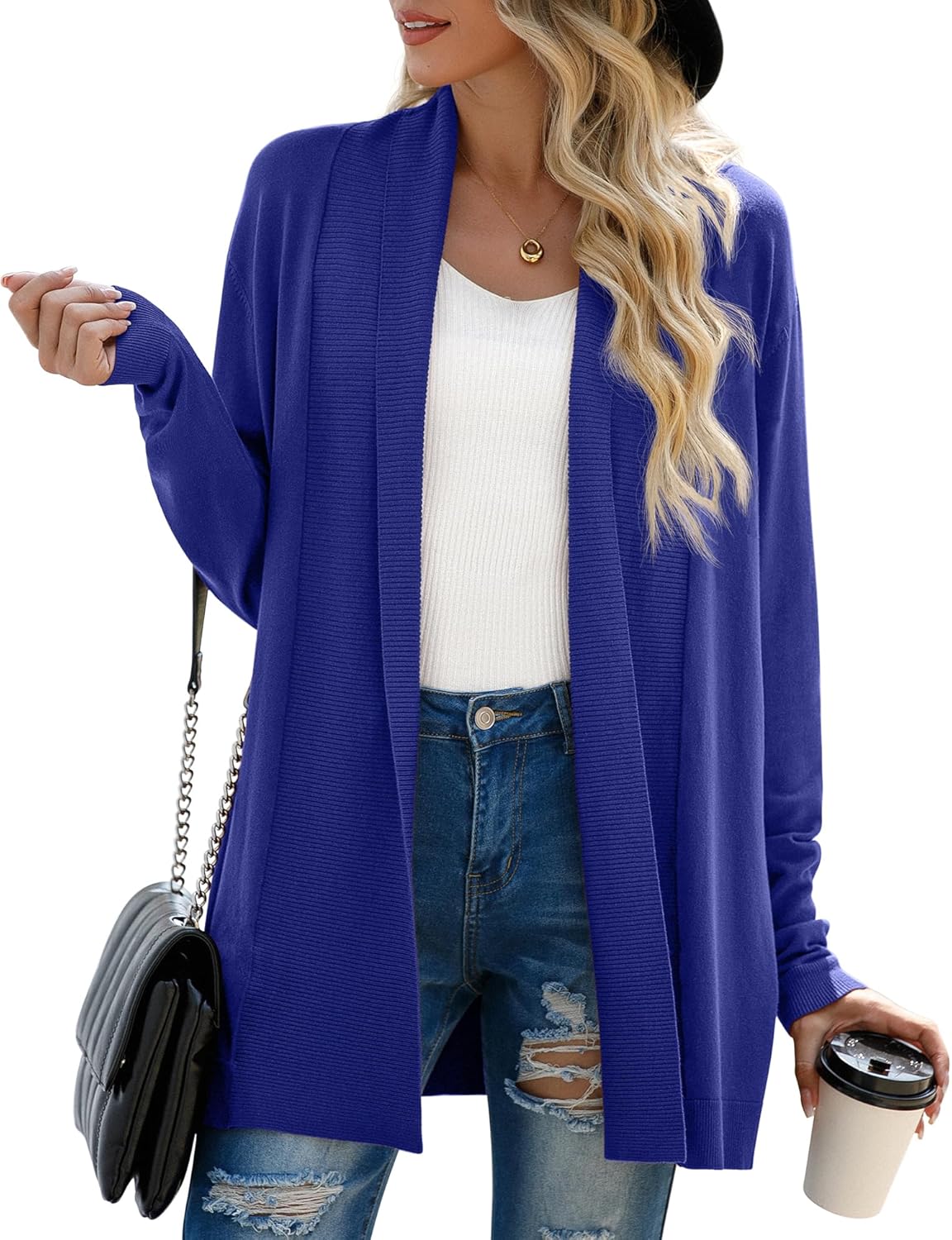 GRECERELLE Women's Long Sleeve Open Front Cardigan Sweater