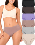 BAMBOO COOL Women's No Show High Waist Briefs - Seamless Full Coverage