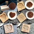 Wooden Flower Cookie Molds 6Pc Set - Carved Beech Baking Molds