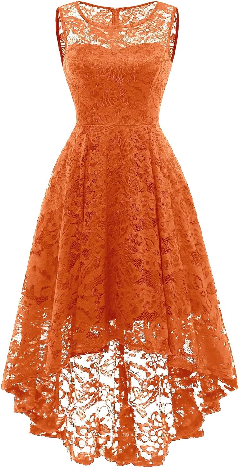 Floral Lace Hi-Lo Cocktail Dress by MUADRESS