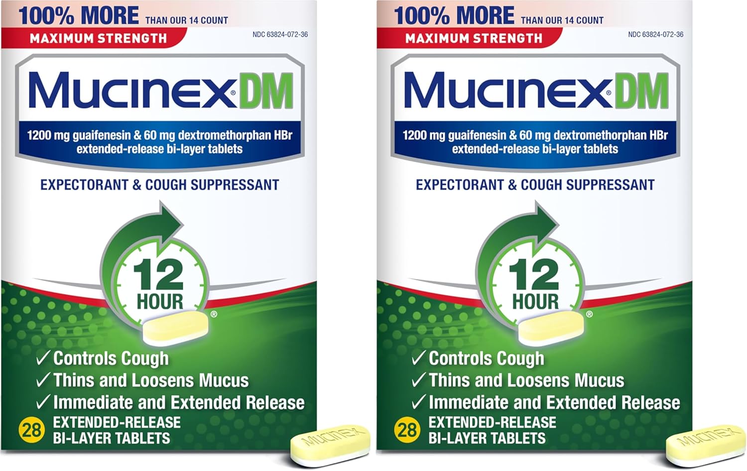 Mucinex DM Maximum Strength Cough Suppressant & Expectorant Tablets
