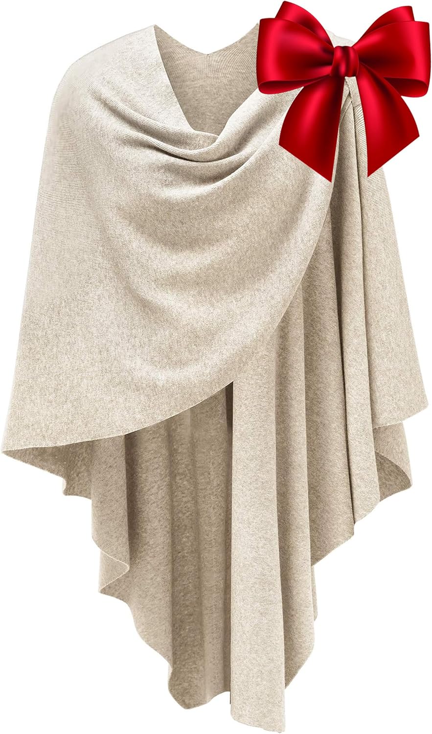 PULI Womens Large Cross Front Poncho Sweater Wrap for Fall