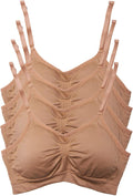 Kalon 4 Pack Womens Nylon Spandex Removable Pads Comfort Cami Bras has