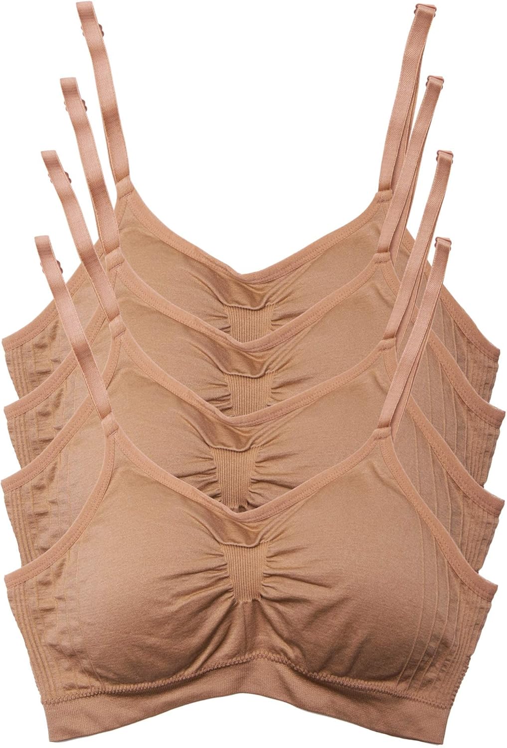 Kalon 4 Pack Womens Cami Bras with Removable Pads for Comfort