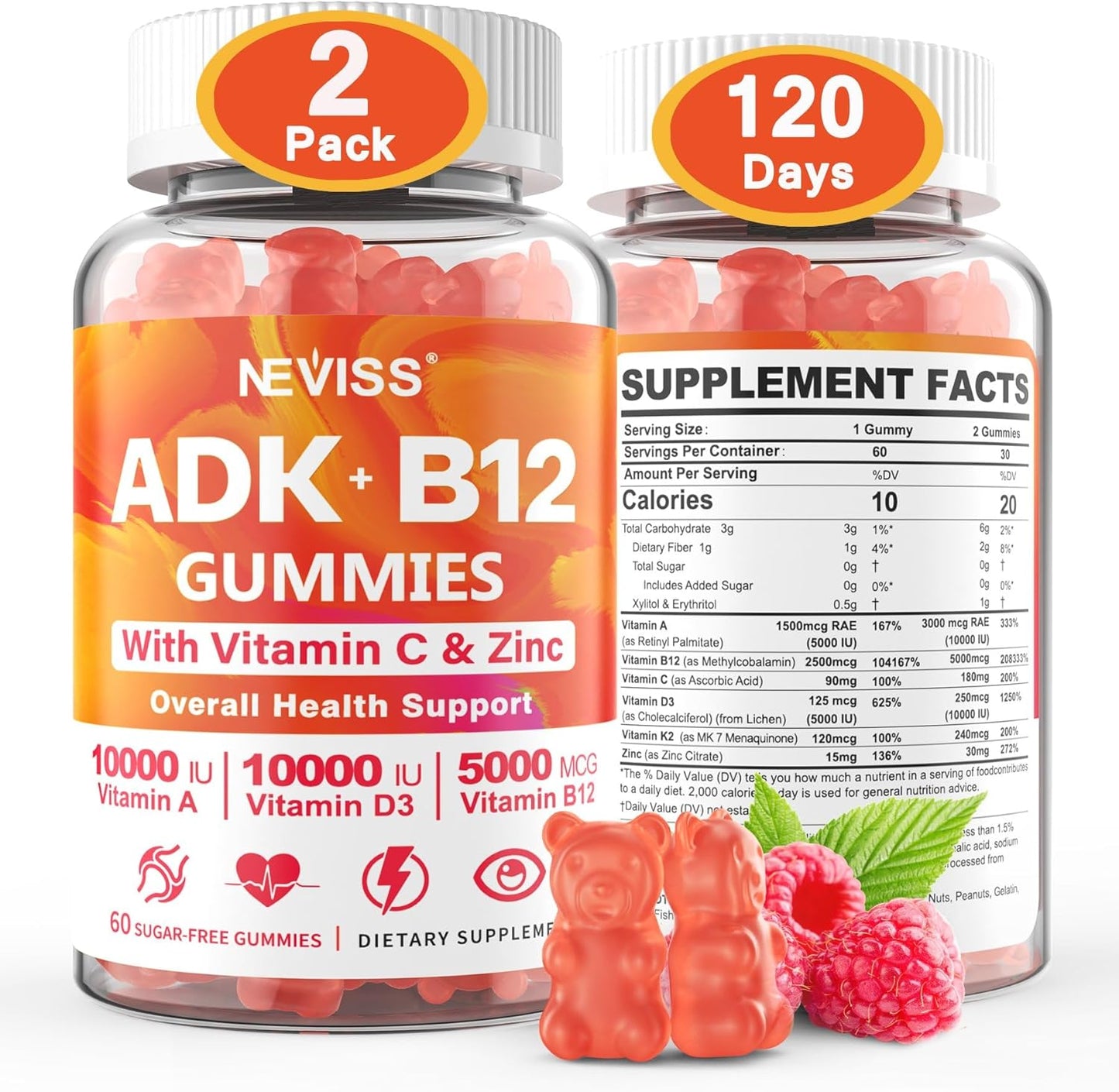 Sugar-Free ADK Vitamin B12 Gummies for Optimal Health Support