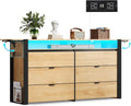 WLIVE 78 Inch Dresser for Bedroom - Expandable LED Media Console